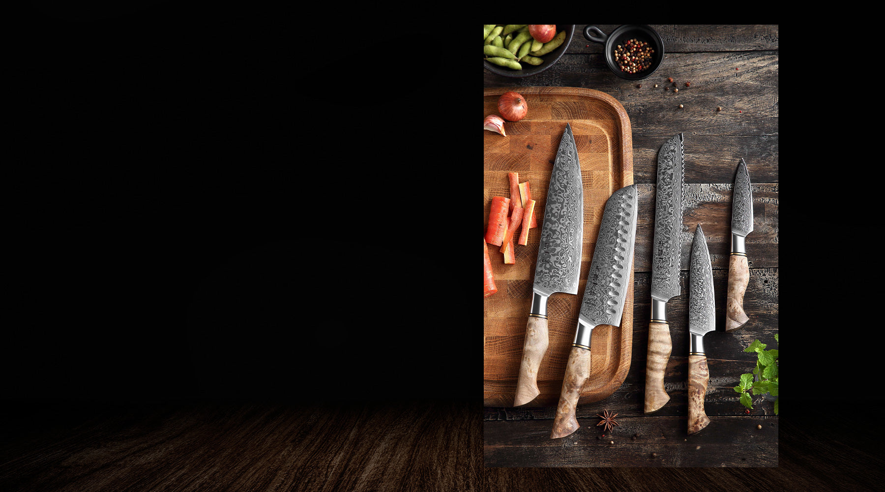 5 Pcs Damascus Kitchen Knife Sets