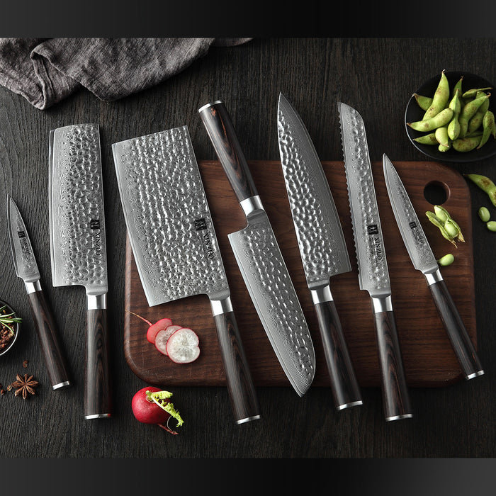 7 Pcs 67 Layer Damascus Steel Chef Knife Set