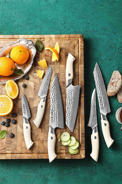 Damascus Kitchen Knives Set Chef Santoku Knives Camouflage Design G10  Handle New