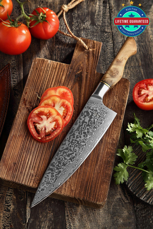 Handmade Damascus Steel Paring Knife Kitchen Chef knife WIth Sheath vk4014