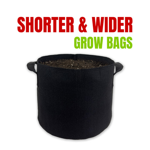 Short & Wide Plant Grow Bags Thickened Nonwoven Plant Fabric Pots Double Reinforced Handles