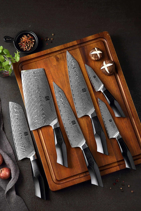 XINZUO B32 67 Layers Damascus Steel 6 Pcs Knife Set