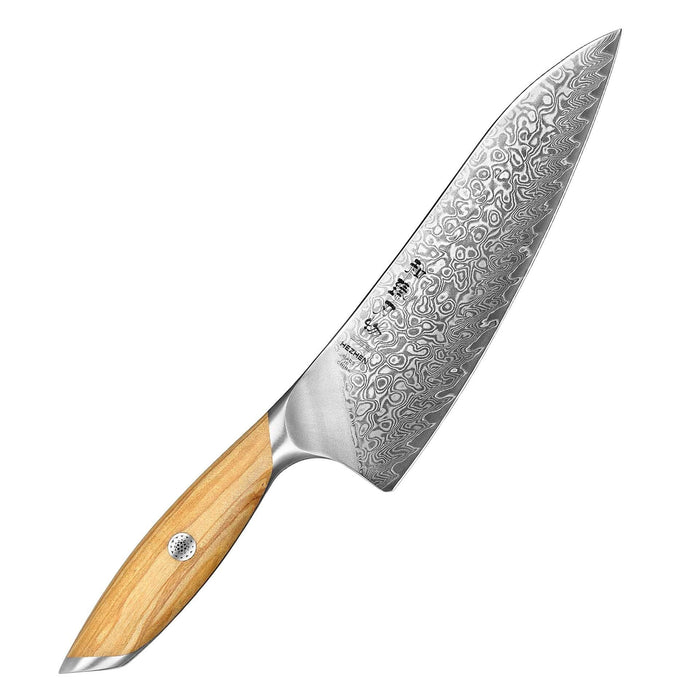 Hezhen X01 Flagship Series 73 Layer Damascus Chef Knife with Olive Wood Handle