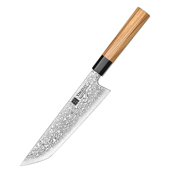 Xinzuo Zhen Series Damascus Japanese Sakimaru Knife white