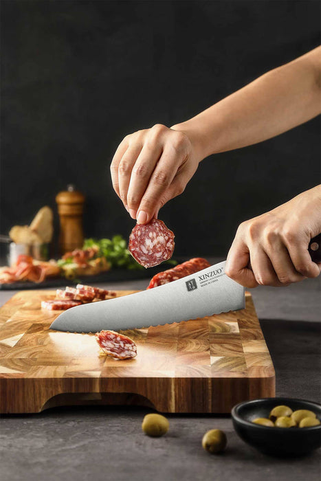 Xinzuo B35 German Stainless Steel Sandalwood Kitchen Frozen Food Knife