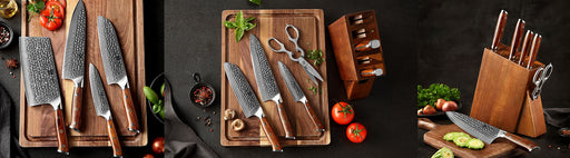 Build Your Own Damascus Knife Set With Xinzuo B13D Damascus Steel Kitchen Knives