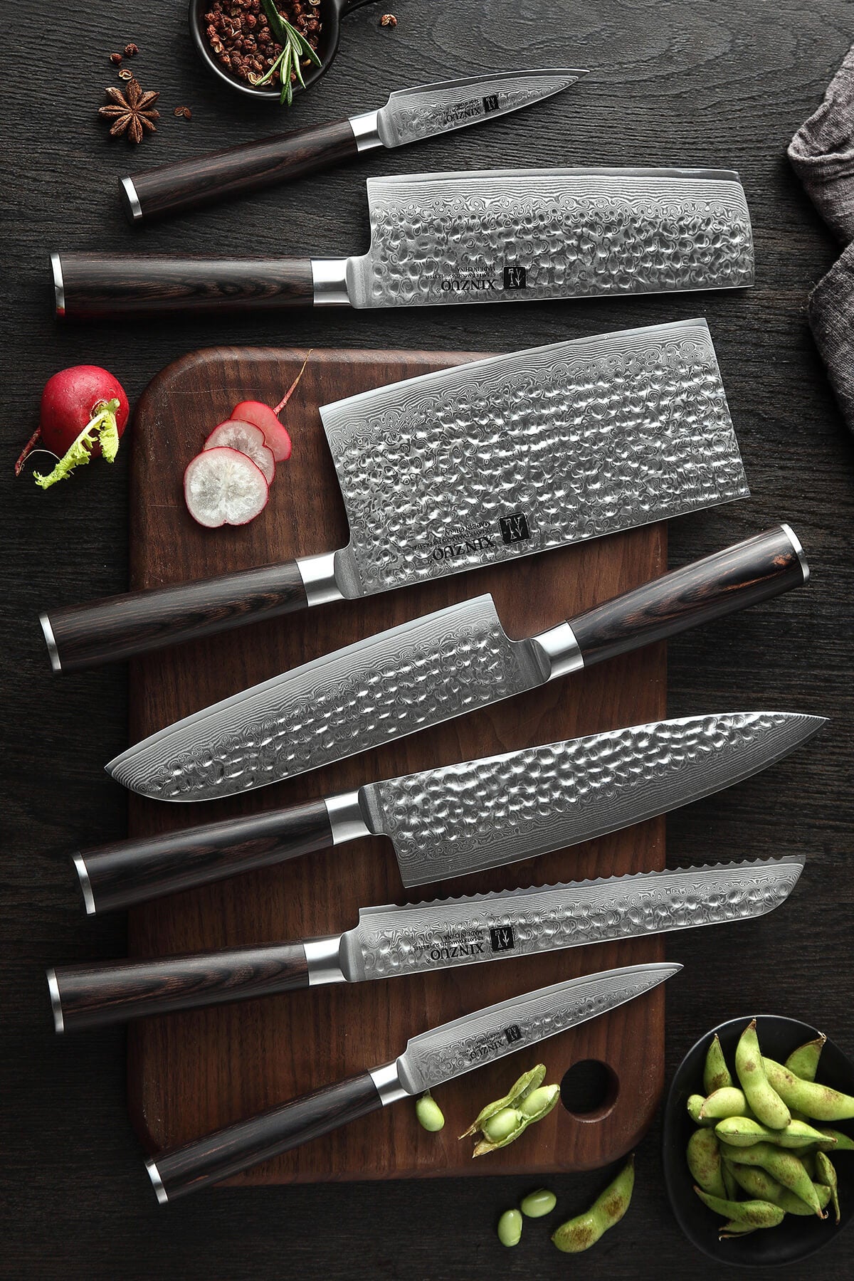 Build Your Own Custom Knife Set with Xinzuo HE Series Damascus Steel Kitchen Knives