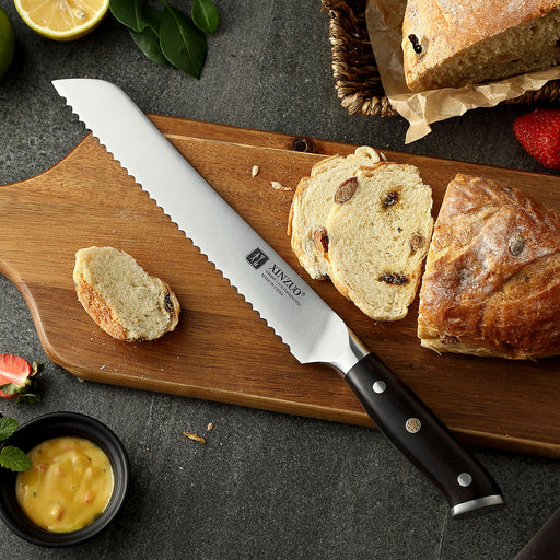 Xinzuo B13S 9.5" German 1.4116 High Carbon Stainless Steel Bread Knife