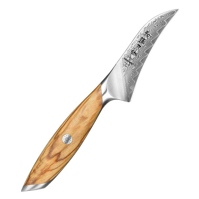 Hezhen X01 Flagship Series 4 inch Damascus Curved Paring Knife 8