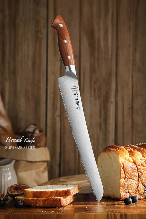 Xinzuo X02 Supreme Series 10" Bread Knife German 1.4116 -x50crmov15 Steel - Full Tang