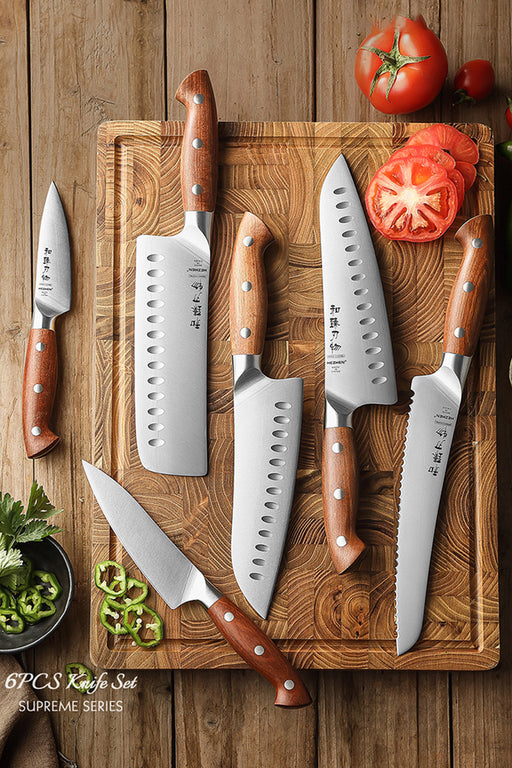 Xinzuo Supreme Series 6 Pcs Chef Knife Set - German 1.4116 -x50crmov15 Steel - Full Tang Blade