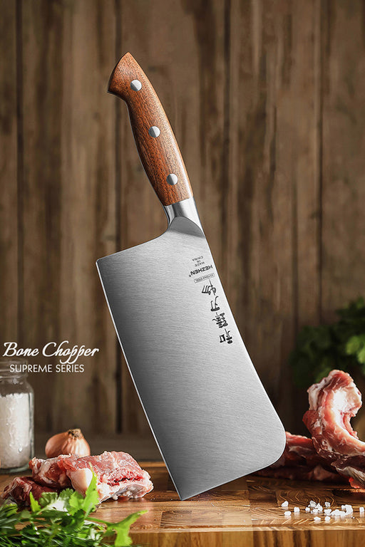 Xinzuo X02 Supreme Series 7" Meat Cleaver Knife German 1.4116 -x50crmov15 Steel - Full Tang