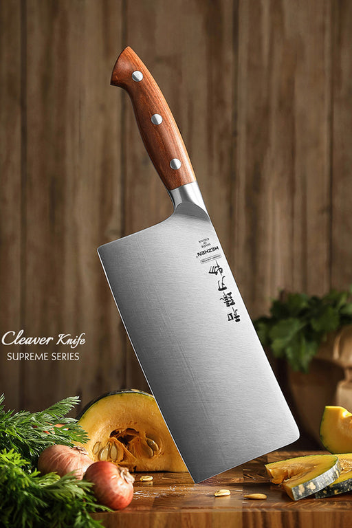 Xinzuo X02 Supreme Series 7" Cleaver Knife German 1.4116 -x50crmov15 Steel - Full Tang