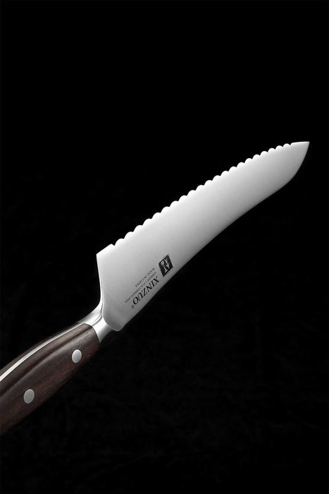 Xinzuo B35 German Stainless Steel Sandalwood Kitchen Frozen Food Knife Open Box