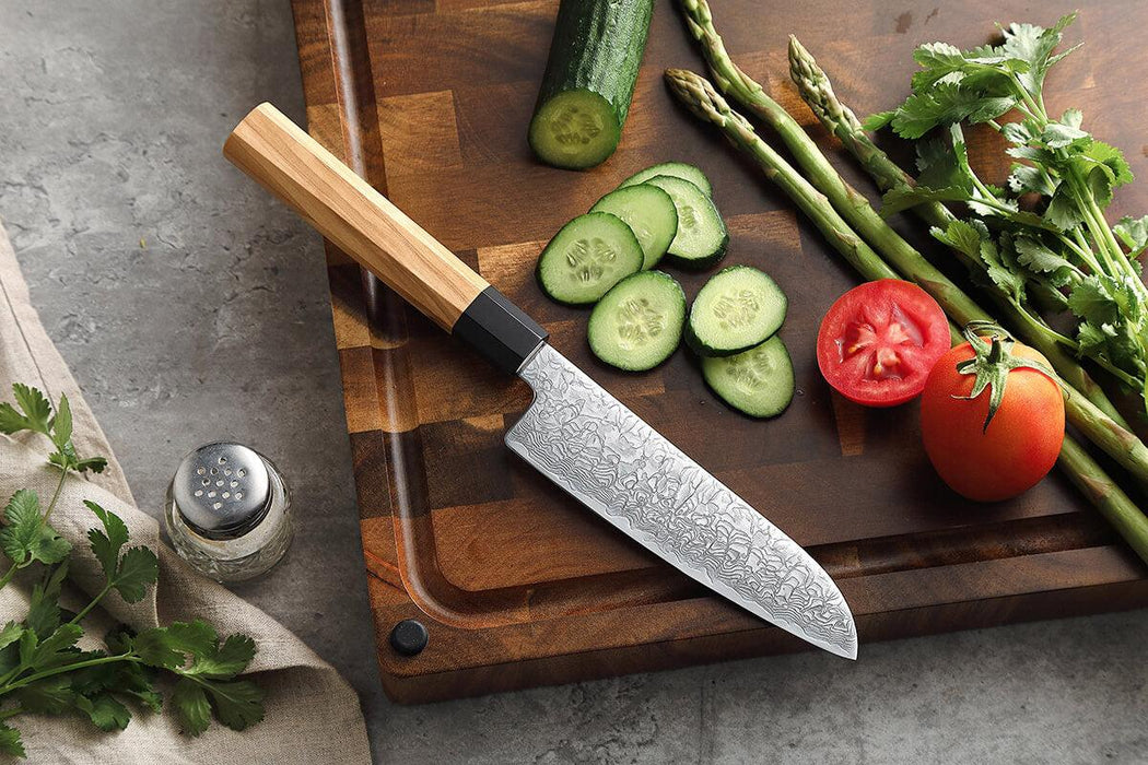 Xinzuo Zhen Series Damascus Santoku Knife Mini 11