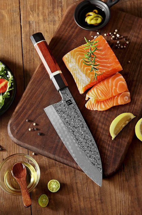 Xinzou F3 110 Layer High Carbon Damascus Steel Sakimura Kitchen Knife with  G10 and Desert Iron Wood Handle – The Bamboo Guy